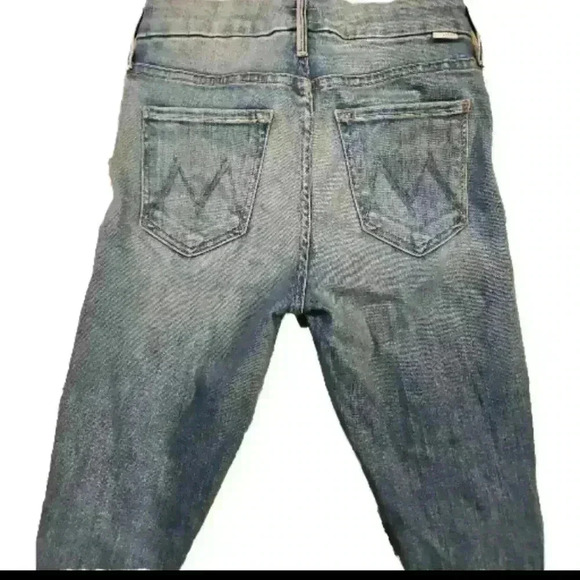 Mother Womens Medium Wash Mid Rise The Looker Crop Jean 26 - Picture 6 of 14